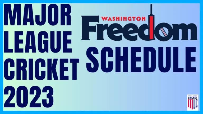 Washington Freedom Schedule For Major League Cricket 2024